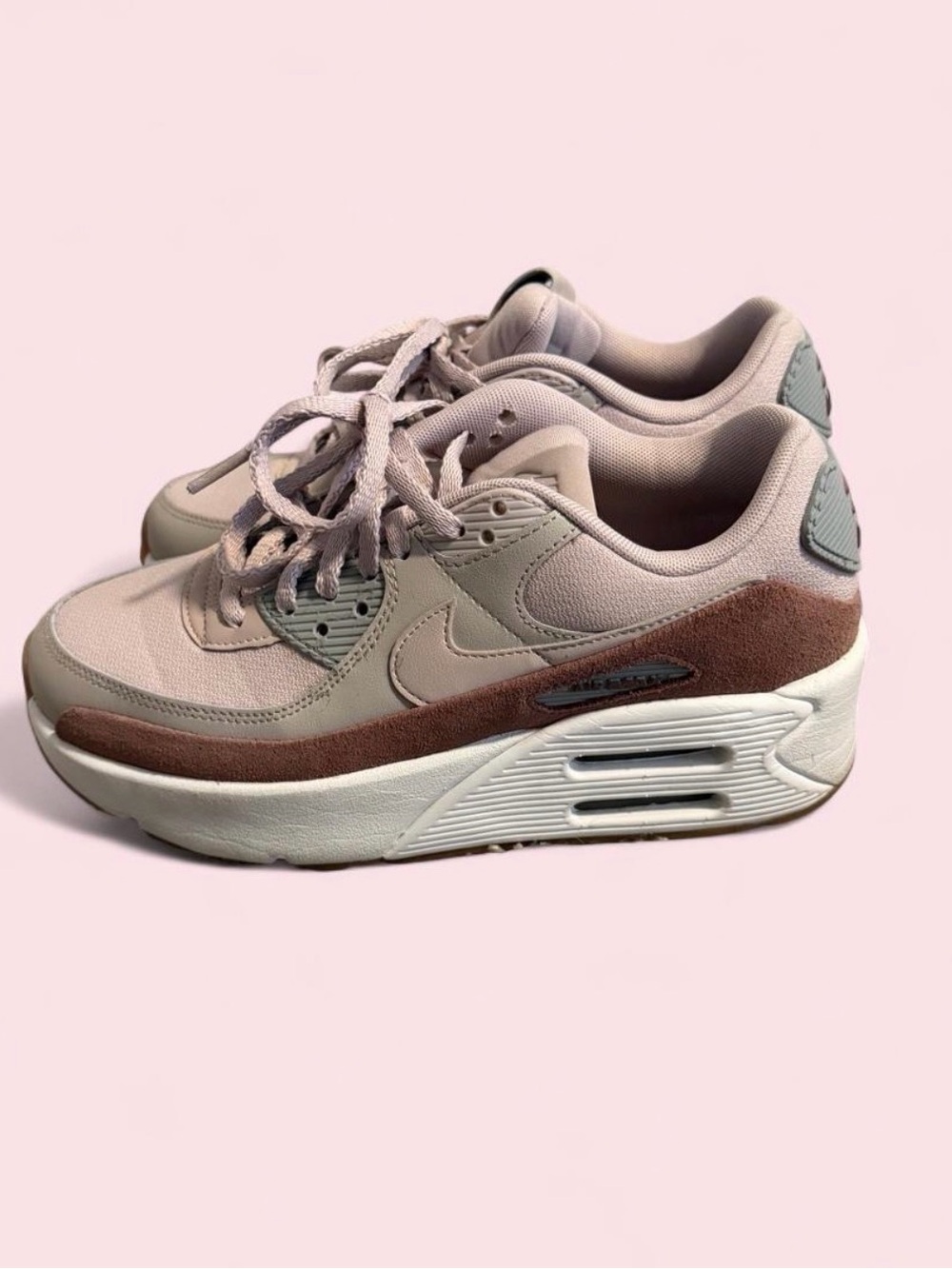 Nike Women’s Dusty Pink and Mauve Suede-Trim Athletic Sneakers